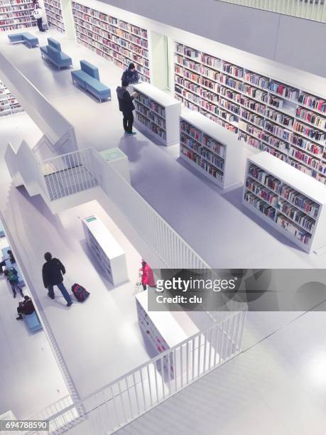 公立圖書館的斯圖加特，德國-stadtbibliothek - architektonisches detail 個照片及圖片檔