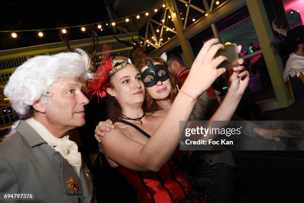 Charles Henry Dubail, Thais Borst and Alexandra de la Poype Dubail attend 'Bal des Princesses 2017' at Chalet du Lac on June 10, 2017 in Paris,...