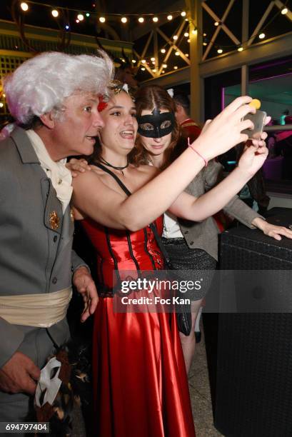 Charles Henry Dubail, Thais Borst and Alexandra de la Poype Dubail attend 'Bal des Princesses 2017' at Chalet du Lac on June 10, 2017 in Paris,...