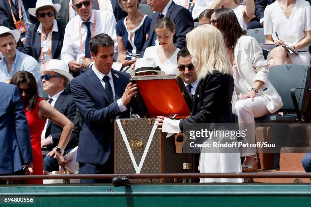 Actress Nicole Kidman and Co-chairman of the Organizing committee of the Olympic Games of Paris 2024 and Canoe Olympic champion Tony Estanguet...