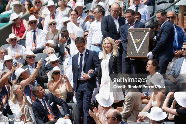 Actress Nicole Kidman and Co-chairman of the Organizing committee of the Olympic Games of Paris 2024 and Canoe Olympic champion Tony Estanguet...