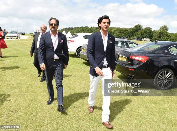 Narendra Singh and HH Maharaja Padmanabh Singh of Jaipur attends the Maserati Polo Tour 2017 at Beaufort Polo Club on June 11, 2017 in Tetbury,...