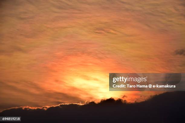 brocken spectre and glory of evening sun - brocken spectre stock pictures, royalty-free photos & images