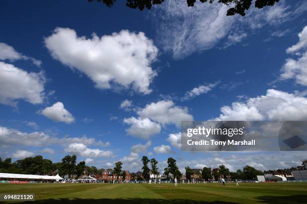 View of The Woodbridge Road Ground during the Specsavers County Championship: Division One match between Surrey and Essex at Guildford Cricket Club...