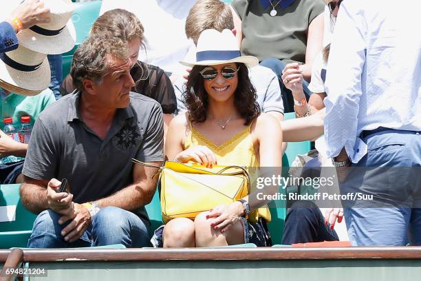 Companion of Rafael Nadal, Maria Francisca Perello "Xisca" attends the Men Final of the 2017 French Tennis Open - Day Fithteen at Roland Garros on...