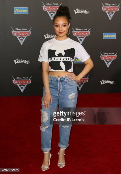Kayla Maisonet attends the premiere of Disney and Pixar's 'Cars 3' on June 10, 2017 in Anaheim, California.