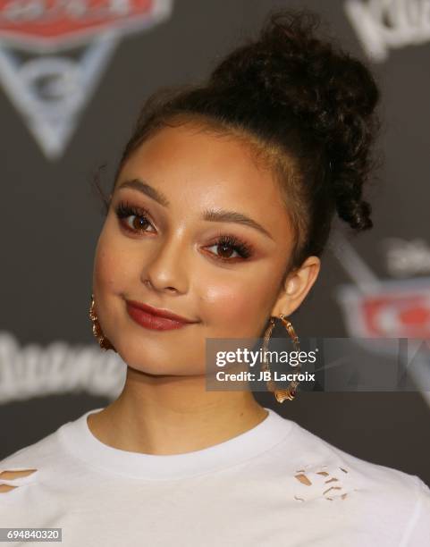 Kayla Maisonet attends the premiere of Disney and Pixar's 'Cars 3' on June 10, 2017 in Anaheim, California.