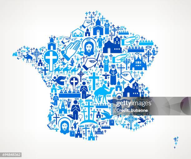 frankreich-christentum und religion vector icons hintergrund - european union stock-grafiken, -clipart, -cartoons und -symbole