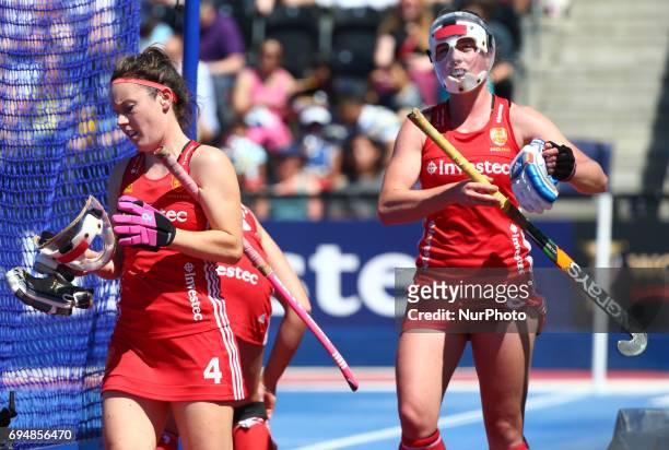 Laura Unsworth of England and Anna Toman of England during the Investec International match between England Women and Argentina Women at The Lee...
