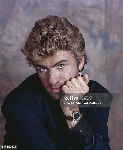 British singer-songwriter George Michael , ex-singer with pop group Wham!, posed in London, 2nd April 1987.
