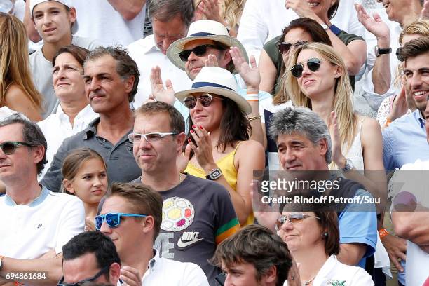 Companion of Rafael Nadal, Maria Francisca Perello "Xisca" cryes at the end of the Men Final of the 2017 French Tennis Open - Day Fithteen at Roland...