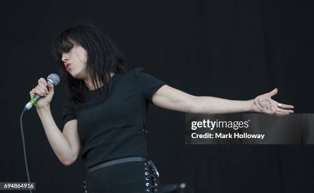 Imelda May performs on day 4 of The Isle of Wight festival at Seaclose Park on June 11, 2017 in Newport, Isle of Wight.