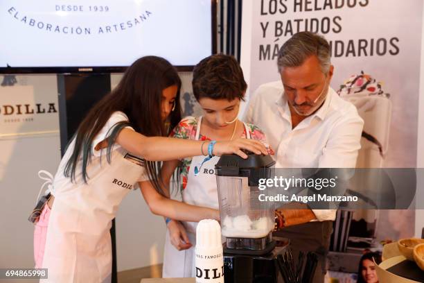 Paula Alos attends the presentation of the charity project Batido Arcoiris organized by the Juegaterapia Foundation and Rodilla restaurant to fight...