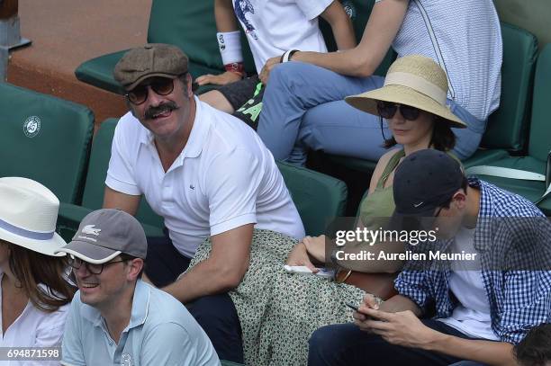 Jean Dujardin attends the men's single final match between Rafael Nadal of Spain and Stan Wawrinka of Switzerland on day fifteen of the 2017 French...