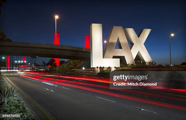 lax sign at los angeles international airport - lax airport stock pictures, royalty-free photos & images