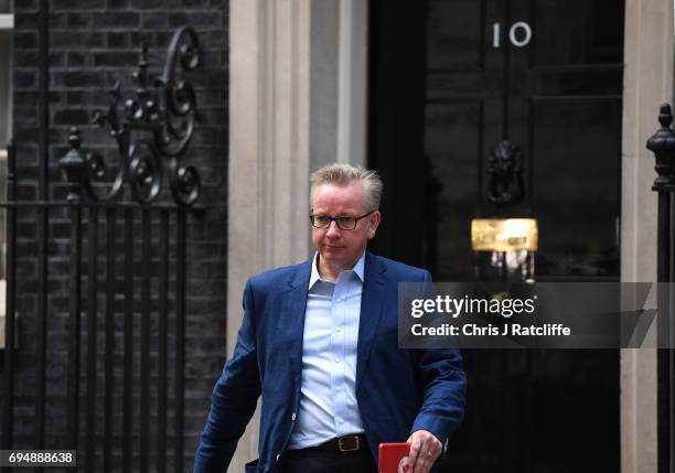 Michael Gove who has been made Environment Secretary leaves 10 Downing Street on June 11, 2017 in London, England. Prime Minister Theresa May...