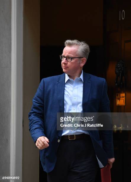 Michael Gove who has been made Environment Secretary leaves 10 Downing Street on June 11, 2017 in London, England. Prime Minister Theresa May...