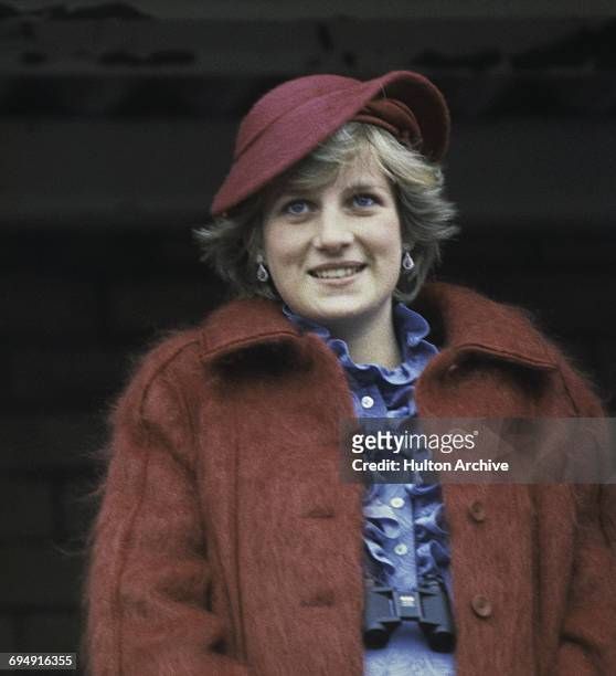 The Princess of Wales at Aintree racecourse for the Grand National, 3rd April 1982.