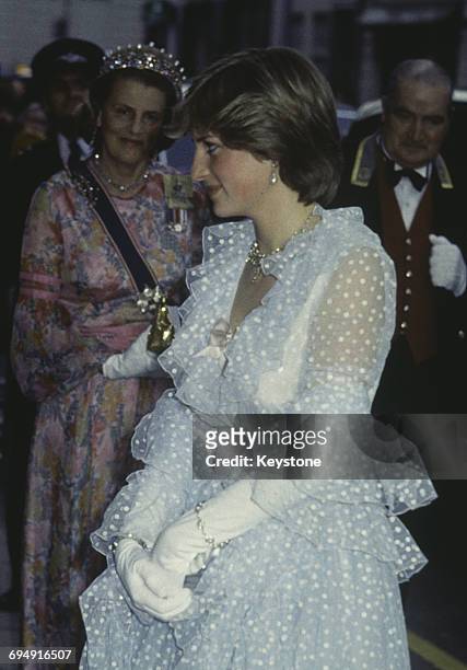 Lady Diana Spencer at a banquet given at Claridges hotel for King Khalid of Saudi Arabia, 11th June 1981.