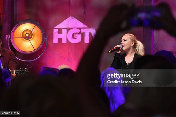 Singer RaeLynn performs onstage at the HGTV Lodge during CMA Music Fest on June 11, 2017 in Nashville, Tennessee.