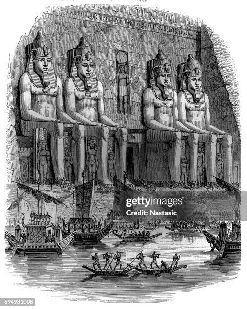 egypt: grand festivals in ancient egypt - north african ethnicity stock illustrations