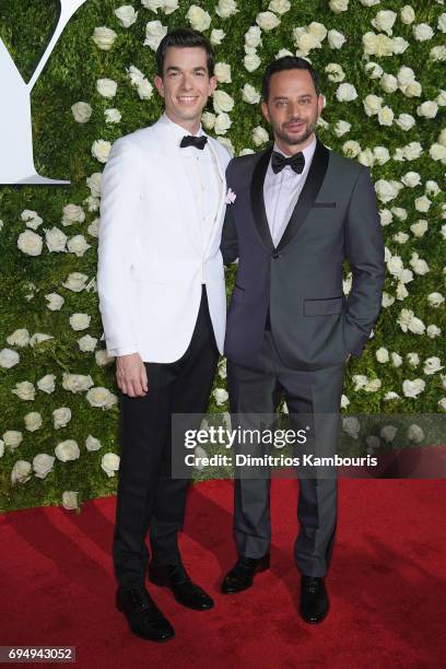 John Mulaney and Nick Kroll attend the 2017 Tony Awards at Radio City Music Hall on June 11, 2017 in New York City.