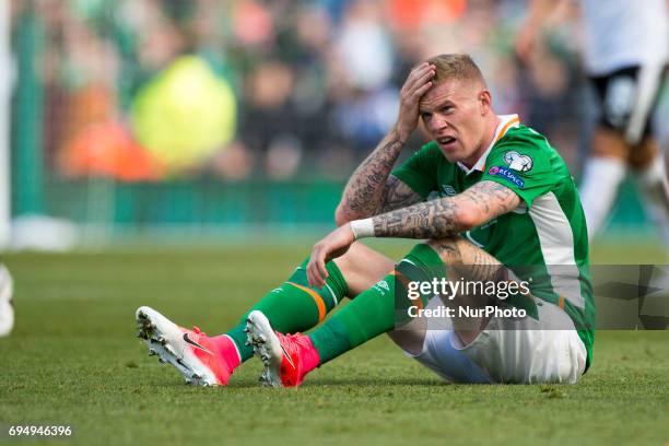 James McClean of Ireland disappointed during the FIFA World Cup 2018 Qualifying Round Group D match between Republic of Ireland and Austria at Aviva...