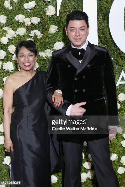 Actress Baayork Lee and designer Malan Breton attend the 71st Annual Tony Awards at Radio City Music Hall on June 11, 2017 in New York City.