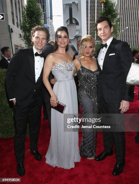 Japhy Weideman, Stephanie J. Block, Orfeh, and Andy Karl attend the 71st Annual Tony Awards at Radio City Music Hall on June 11, 2017 in New York...