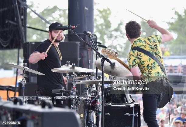 Recording artists Ben Thatcher and Mike Kerr of Royal Blood perform onstage at What Stage during Day 4 of the 2017 Bonnaroo Arts And Music Festival...