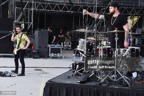 Recording artists Mike Kerr and Ben Thatcher of Royal Blood perform onstage at What Stage during Day 4 of the 2017 Bonnaroo Arts And Music Festival...