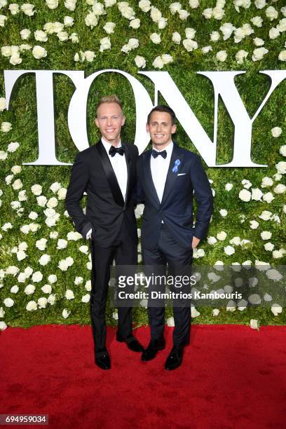 Justin Paul and Benj Pasek attend the 2017 Tony Awards at Radio City Music Hall on June 11, 2017 in New York City.