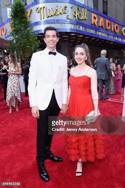 John Mulaney and Annamarie Tendler Mulaney attend the 71st Annual Tony Awards at Radio City Music Hall on June 11, 2017 in New York City.