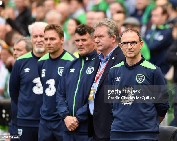 Republic of Ireland manager Martin O'Neill watches on from the sidelines during the FIFA 2018 World Cup Qualifier between Republic of Ireland and...
