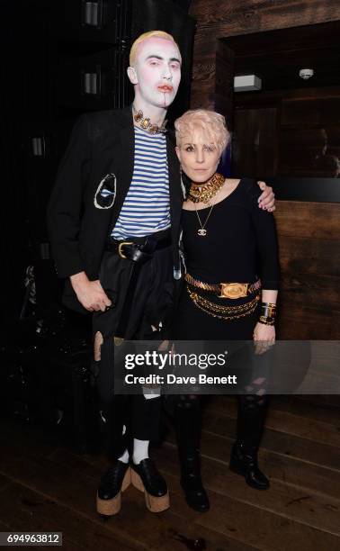 Charles Jeffrey and Noomi Rapace attend the Charles Jeffrey LOVERBOY x 10 Men Magazine LFWM party celebrating the 5th anniversary of London Fashion...