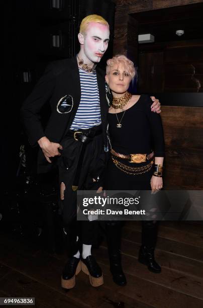 Charles Jeffrey and Noomi Rapace attend the Charles Jeffrey LOVERBOY x 10 Men Magazine LFWM party celebrating the 5th anniversary of London Fashion...