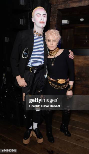 Charles Jeffrey and Noomi Rapace attend the Charles Jeffrey LOVERBOY x 10 Men Magazine LFWM party celebrating the 5th anniversary of London Fashion...