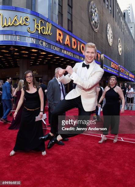Actor Lucas Steele attends the 2017 Tony Awards at Radio City Music Hall on June 11, 2017 in New York City.