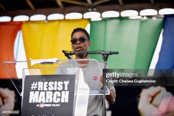 Actor/comedian Chris Rock attends the LA Pride ResistMarch on June 11, 2017 in West Hollywood, California.