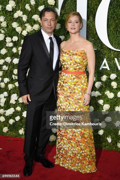 Marc Schauer and Laura Linney attend the 2017 Tony Awards at Radio City Music Hall on June 11, 2017 in New York City.