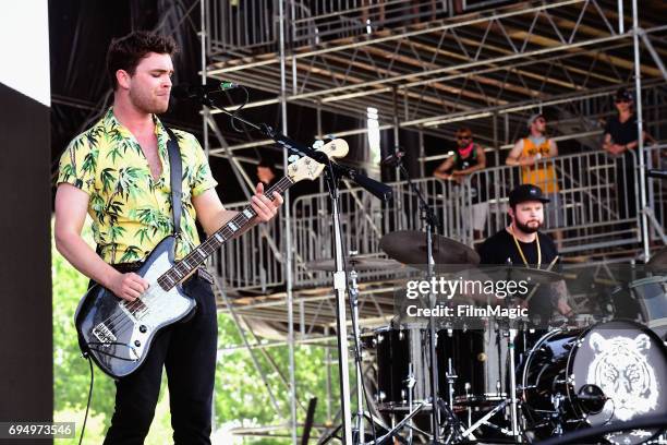 Recording artists Mike Kerr and Ben Thatcher of Royal Blood perform onstage at What Stage during Day 4 of the 2017 Bonnaroo Arts And Music Festival...