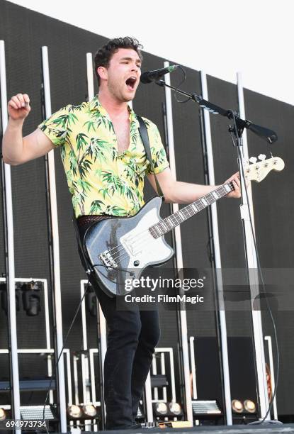 Recording artist Mike Kerr of Royal Blood performs onstage at What Stage during Day 4 of the 2017 Bonnaroo Arts And Music Festival on June 11, 2017...