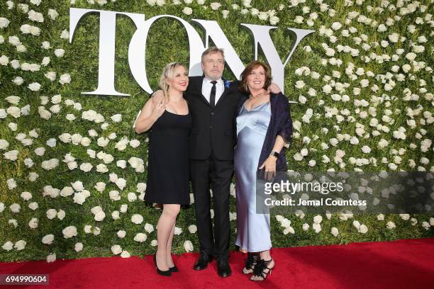Chelsea Hamill, Mark Hamill and Marilou York attend the 2017 Tony Awards at Radio City Music Hall on June 11, 2017 in New York City.