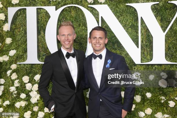 Justin Paul and Benj Pasek attend the 71st Annual Tony Awards at Radio City Music Hall on June 11, 2017 in New York City.