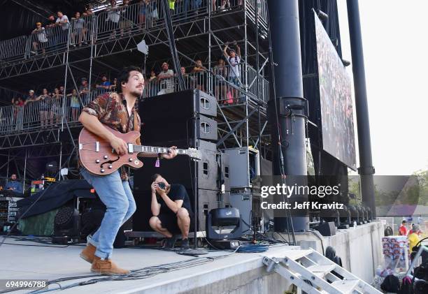 Recording artist Clemens Rehbein of Milky Chance performs onstage at What Stage during Day 4 of the 2017 Bonnaroo Arts And Music Festival on June 11,...