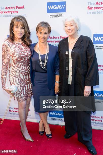 Actresses Kate Linder, Gabrielle Carteris and Jenny O'Hara attend the Actors Fund's 21st Annual Tony Awards Viewing Party at Skirball Cultural Center...