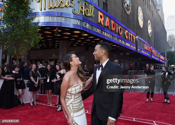 Chrissy Teigen and John Legend attend the 2017 Tony Awards at Radio City Music Hall on June 11, 2017 in New York City.