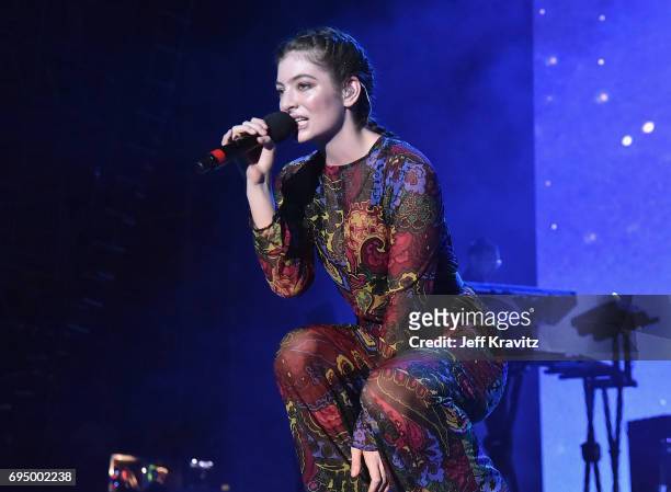 Recording artist Lorde performs onstage at What Stage during Day 4 of the 2017 Bonnaroo Arts And Music Festival on June 11, 2017 in Manchester,...