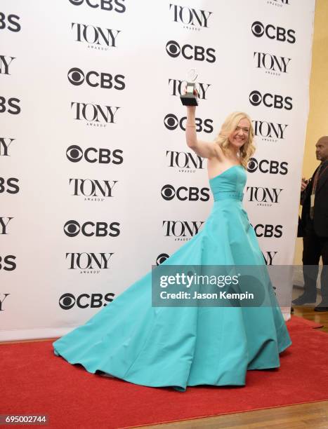 Rachel Bay Jones, winner of the award for Featured Actress in a Musical for Dear Evan Handler, in the press room during the 71st Annual Tony Awards...