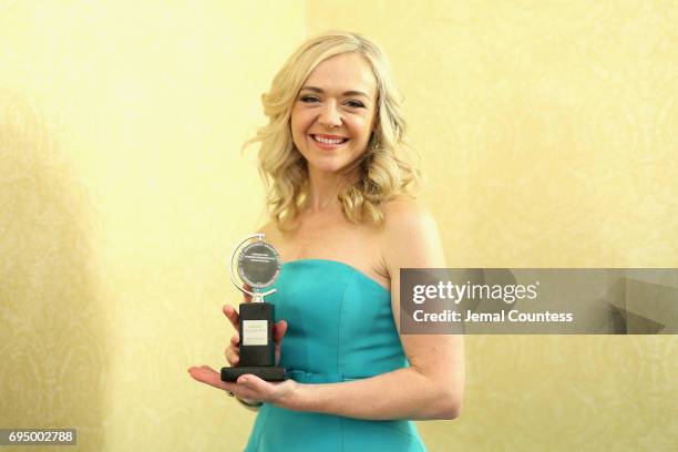 Rachel Bay Jones, winner of the award for Featured Actress in a Musical for Dear Evan Handler, in the press room during the 71st Annual Tony Awards...